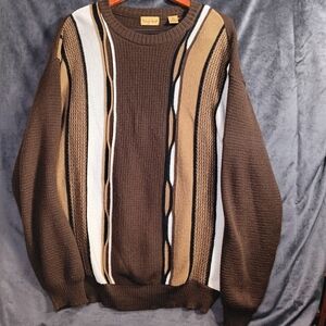 Midnight Velvet Chocolate and Ivory Crewneck Sweater